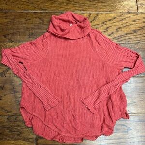 We the free waffleknit turtleneck sweatshirt